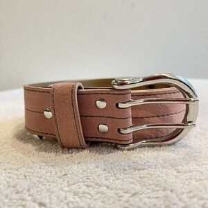 Urban Outfitters Women’s Pink Belt Double Grommet Small Calf Hair Leather Barbie